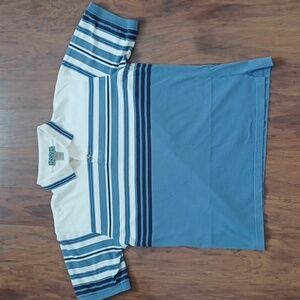 Arnold Palmer M-S Golf Polo Shirt Blue & White With Stripes